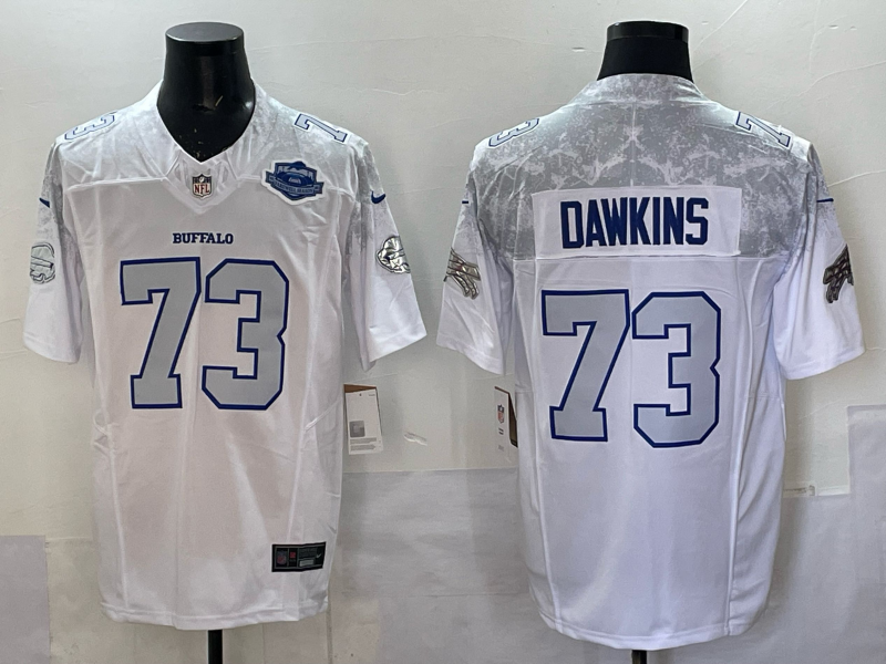Men Buffalo Bills 73 Dawkins Nike White 2025 Rivalries Collection Limited NFL Jersey 001